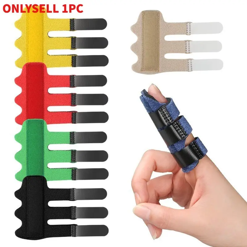 Hand Support Finger Splint, Five Fingers Immobilization Strap, Adjustable Finger Brace Stabilizer, Finger Fixation Splint for Sports Sprain, Tendon Injury, Finger Fracture Recovery, Fit Adults & Teenagers for Daily Use and Athletic Protection.