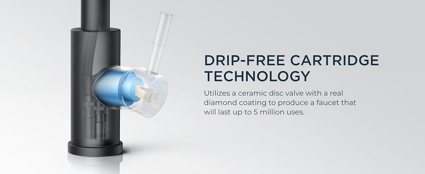 FORIOUS Kitchen Faucet with Soap Dispenser, Faucets with Pull Down Sprayer, Stainless Steel High Arch Spring Sink Faucet for Laundry Sink RV Bar