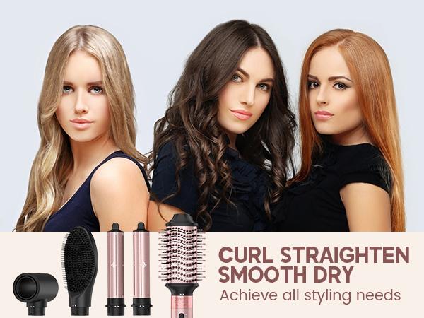 Brightup 5-in-1 Curling Wand Set Upgraded Straightener Brush Automatic Air Curling Iron Hair Styling Tools Hot Cold Air Hair Styler for Fast Drying Curing Volumizing Styling Brightup 5-in-1 Curling Wand Set Upgraded Straightener Brush Automatic Air Curling Iron Hair Styling Tools Hot Cold Air Hair Styler for Fast Drying Curing Volumizing Styling