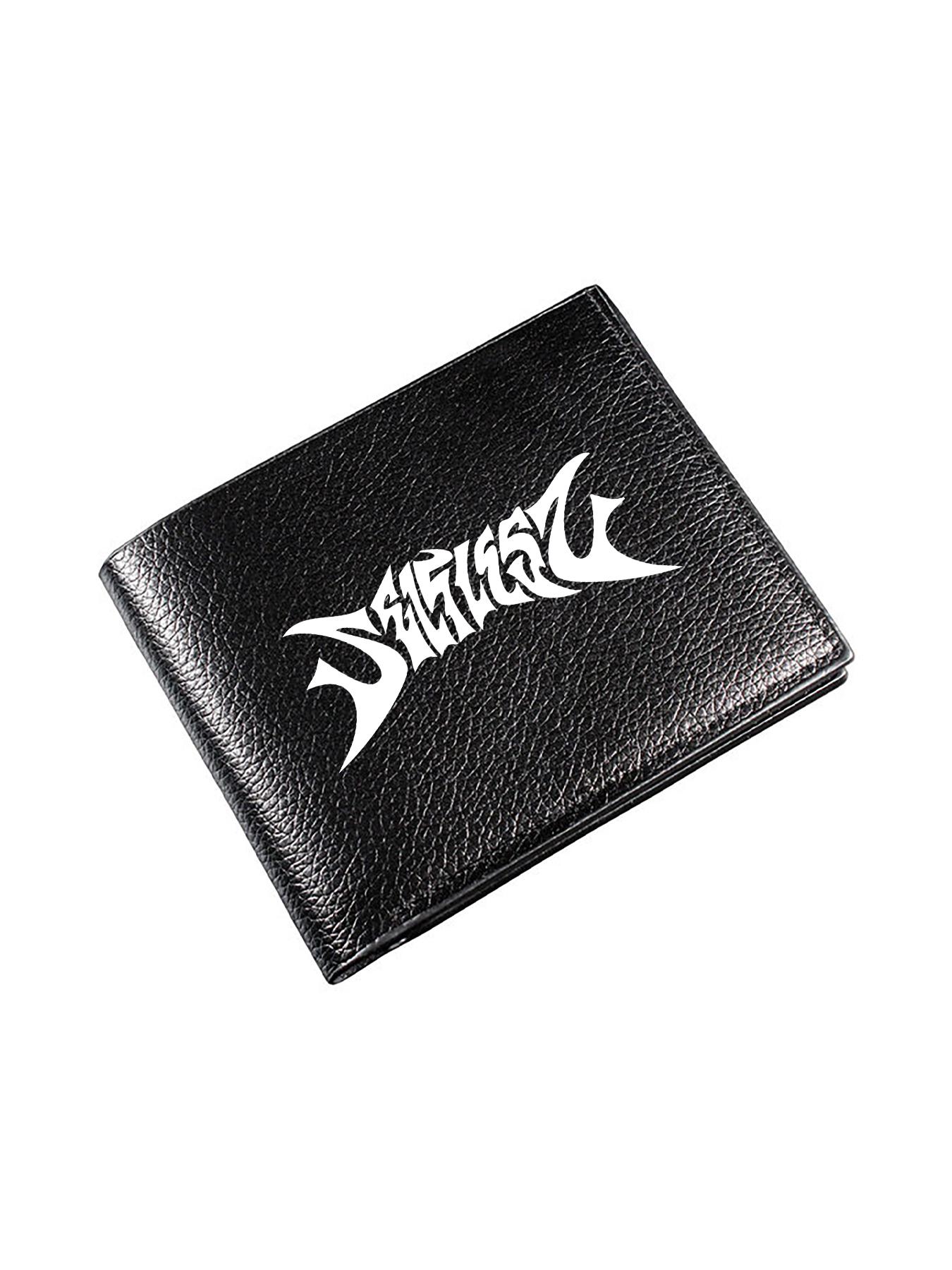 Neutral Gothic Print Foldable Wallet, Unisex Street Style Card Holder, PU Leather, Casual, Ideal for Daily Use, Travel, Birthday Gift