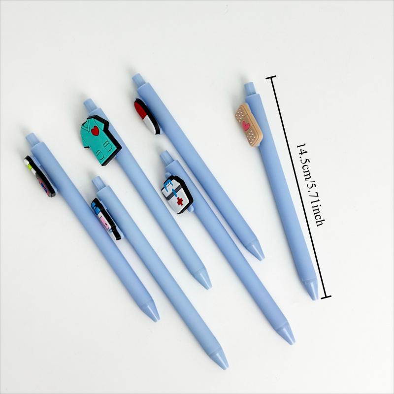 5/15/25pcs Creative Minimalist Medical Healthcare Doctor Adjustable Rollerball Pens Campus Design Back-to-School Season Doctor Series Press-to-Use Ballpoint Pens Random Colors Aesthetic Pens