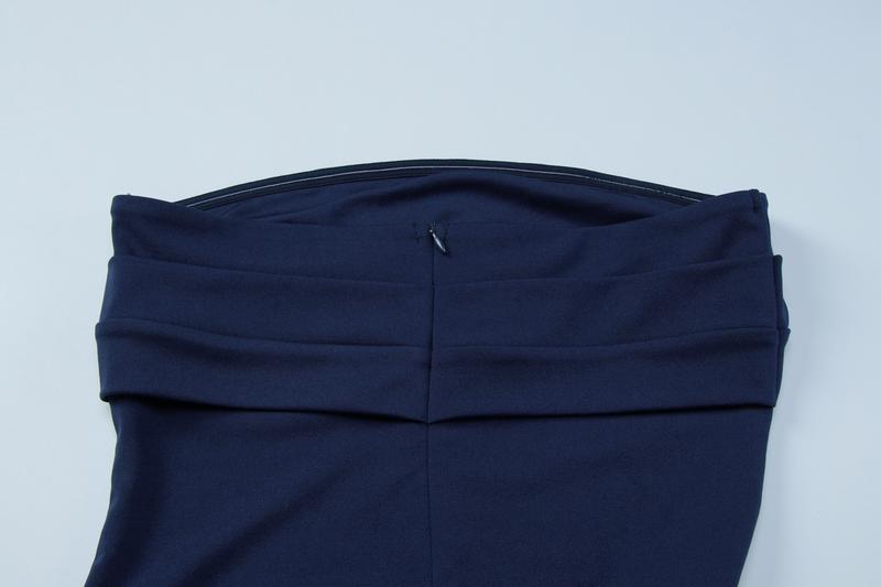 Women‘s Black Tie-neck Dress, Solid Ruched Sleeveless Strapless Backless Tube Dress & Halter Neck Scarf Ribbon Two-piece Set, Plain Back Zipper Maxi Long Dresses, Sexy Cocktail Party Club Date Evening Gown Wedding Guest Mermaid Dress Outfit For Ladies