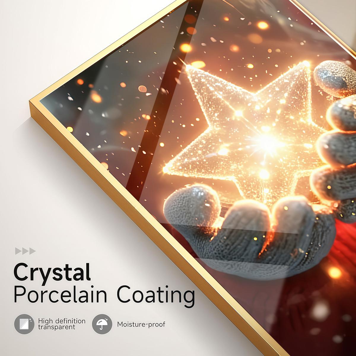 3 Counts Aluminum Alloy Framed Painting, White Lily And Glowing Star Art Pictures, Home Decoration For Living Room, Bedroom, Office, Restaurant, Hallway Wall Decor, Odorless Print Artwork, Luxury Perfect Gift For Friends And Family