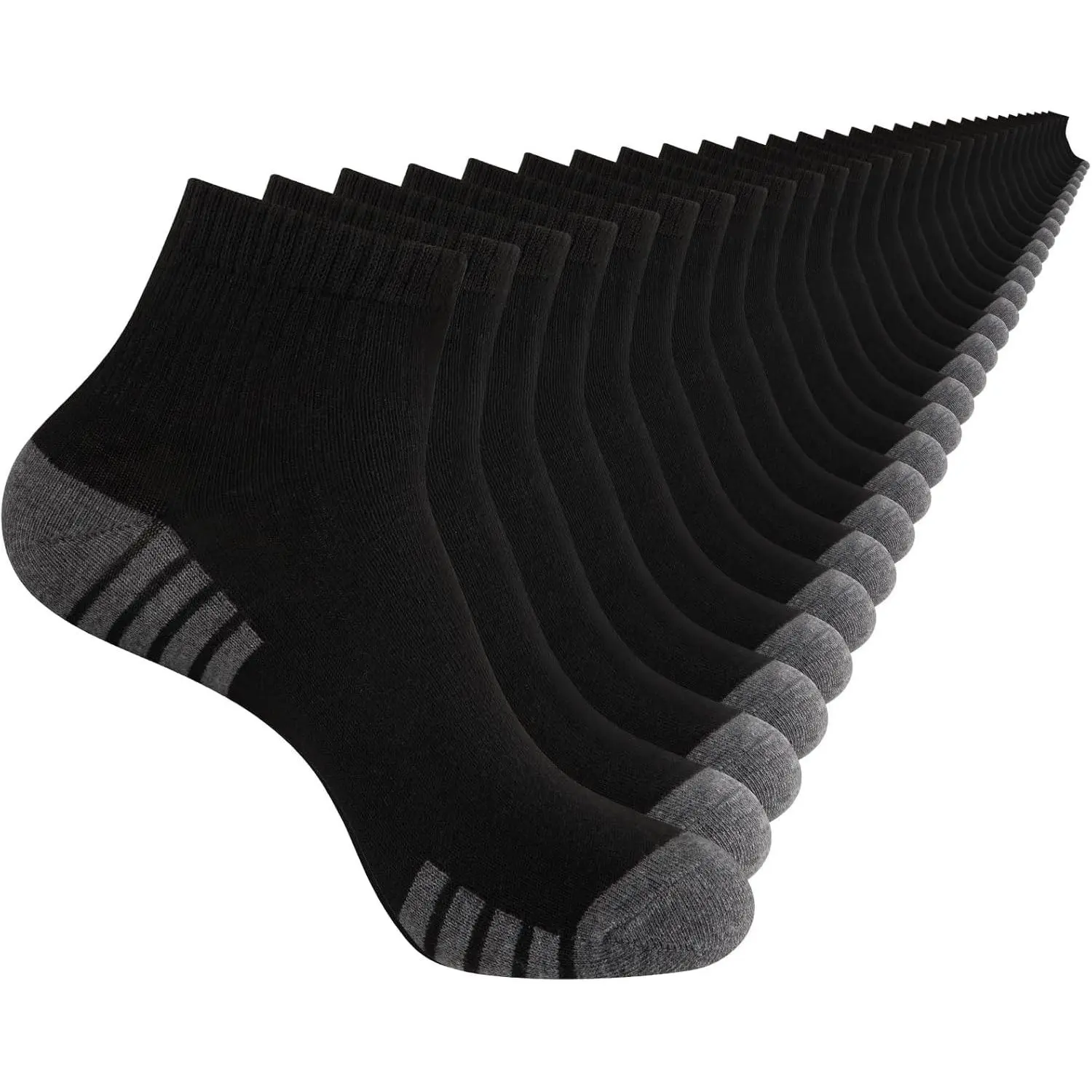 30 Pack Men & Women Ankle Socks - Bulk Athletic Unisex Quarter Breathable Thin Casual Basic Socks, Size 8-12/12-16Gift
