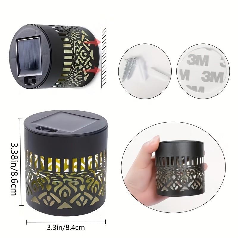 2-Pack Solar Mandala Projector Wall Lights, Waterproof Metal Fence Light, Outdoor Decor for Garden, Patio, Backyard, Courtyard, Outdoor Decorative Lights, Patio Lighting, Solar Powered Lighting