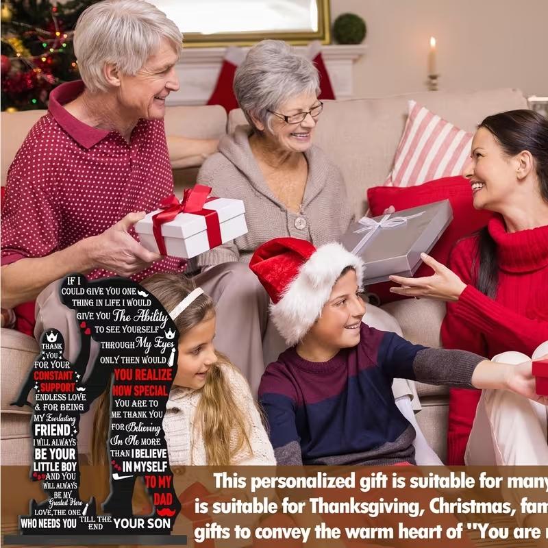 Wooden Plaque Gift for Dad, Son's Birthday or Father's Day Present, Cool Decorative Sign, Best Dad Decoration, 2D Plane Design