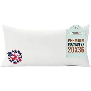 Premium Polyester Throw Pillow Insert 20x36 Ultra Soft Large Rectangle Throw Pillow for Couch Lumbar Back Sofa Machine Washable Decorative Accent Soft Pillow