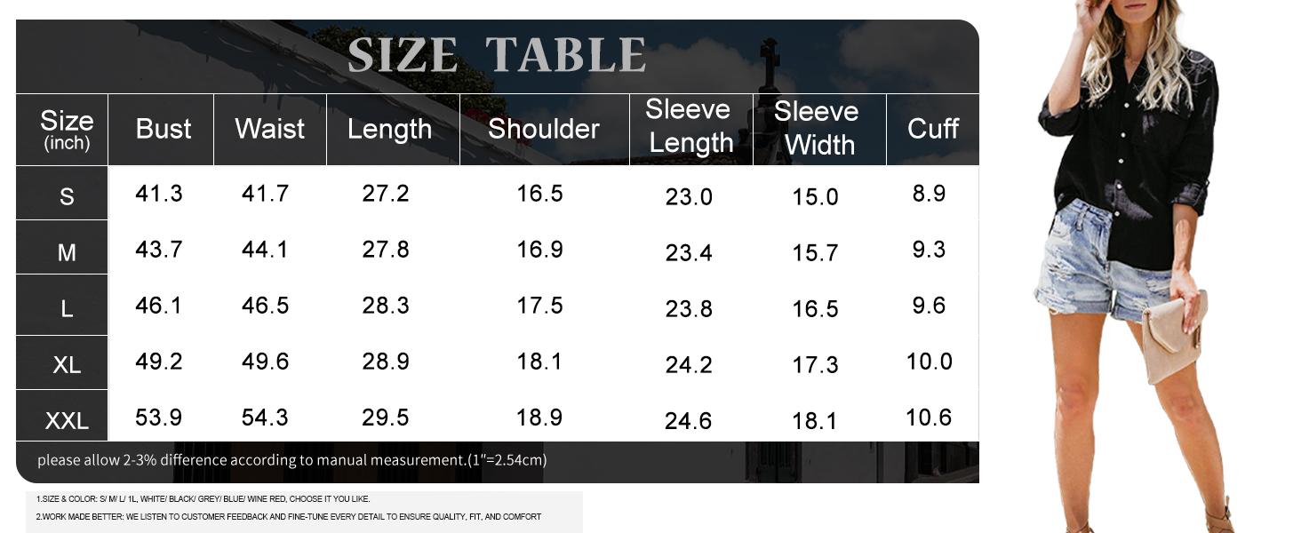 JEKAOYI Womens Oversized Roll Up 100% Cotton Button Down Long Sleeve Shirts V Neck Cuffed Sleeve Work Solid Blouse Tops with Pockets SpringStatements JEKAOYI Womens Oversized Roll Up 100% Cotton Button Down Long Sleeve Shirts V Neck Cuffed Sleeve Work Solid Blouse Tops with Pockets SpringStatements