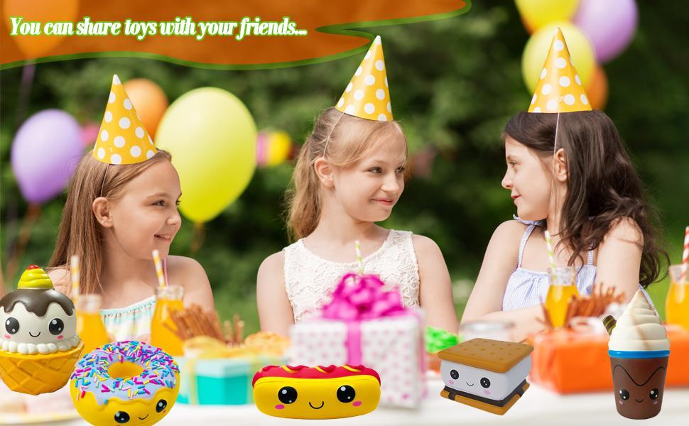 Rainbow Donut Squishys Toy, Slow Rising, Stress Relief, Fun, and Cute Plaything Perfect for Birthday Gift and Decoration