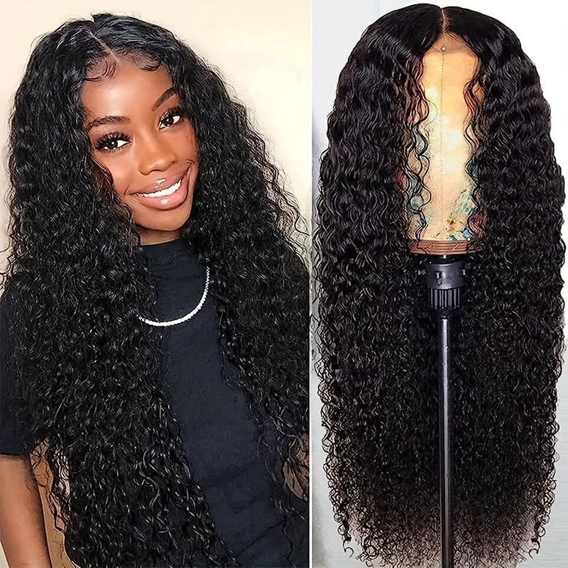 Bling Hair Deep Wave Lace Front Wigs Real Hair 180% Density 13x4 HD Lace Frontal Wigs for Black Women Pre Plucked with Baby Hair Natural Color