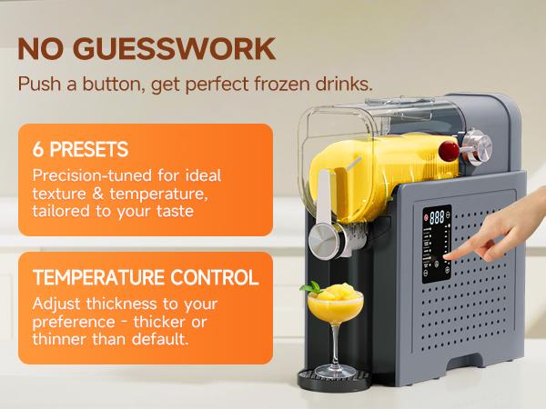 Slushie Machine Cold Beverage Maker (No Ice Cubes Needed)large capacity Ice Crusher & Smoothie Maker – a compact kitchen tool with automatic cleaning function and 6 multi-function presets for one-touch refreshing drinks.