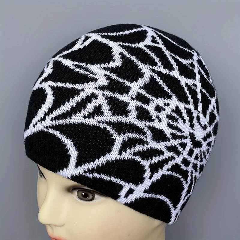 y2k beanie Spider Hat Solid Color Casual Knit Hat Party Spider Web Hat Springtok Unisex Windproof Hat Gift skull cap beanie hat