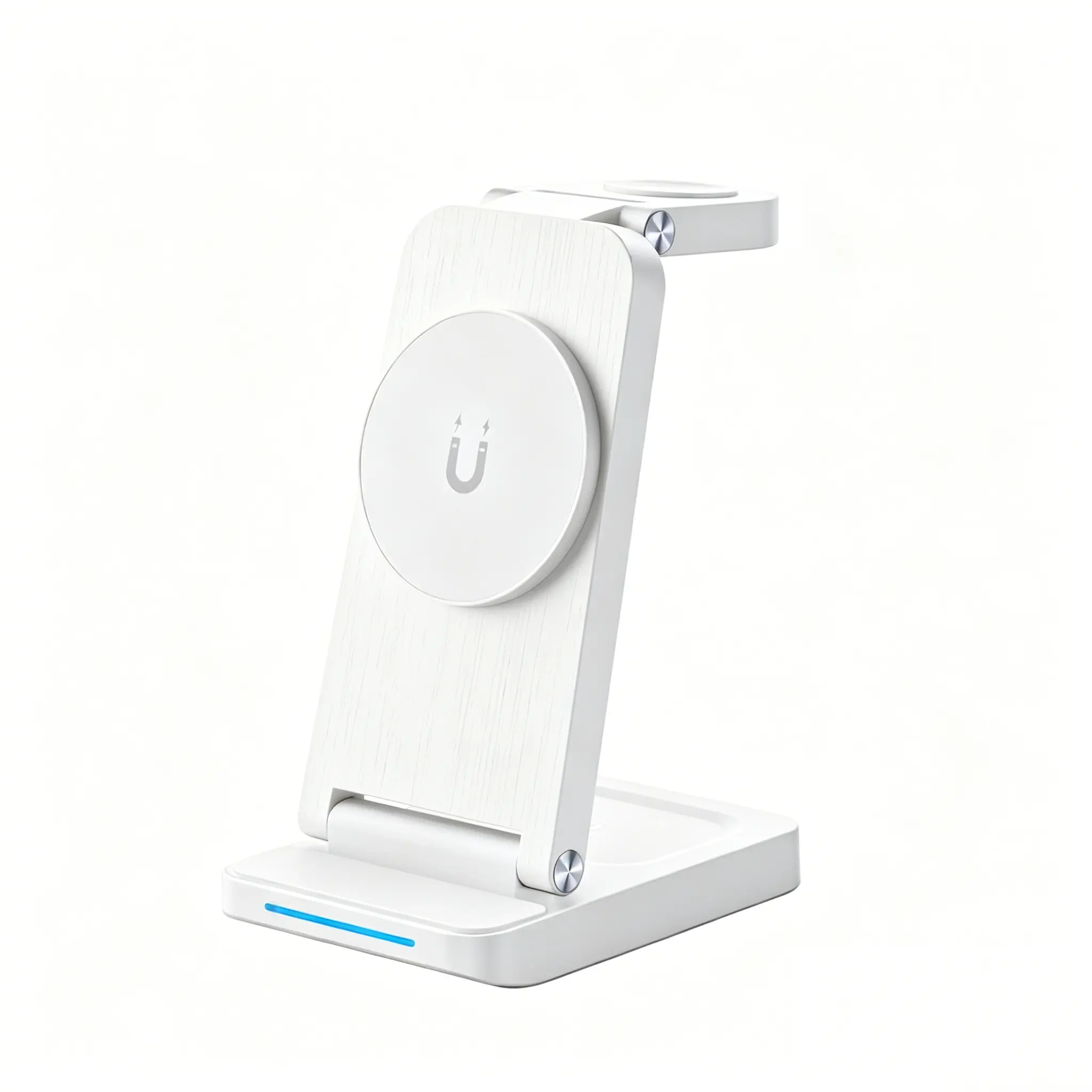 15w Folding Magnetic Wireless Charger, Fast Charging for iPhone 16-12, Iwatch 1-9, AirPods 3/2/pro, Portable Wireless Charger
