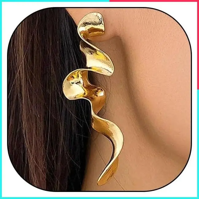 Gold Silver Irregular Geometric Drop Dangle Earrings for Women Boho Long Statement Abstract Jewelry Gift