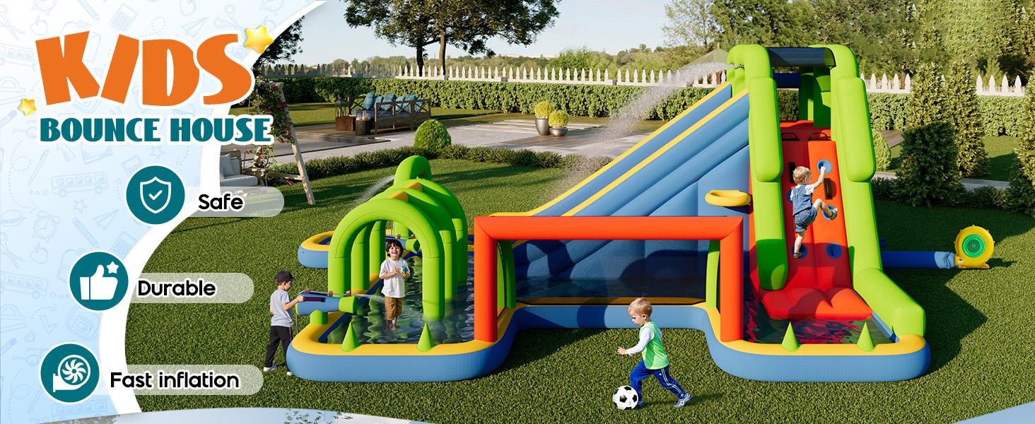 Vanacc Bounce House, Inflatable Bouncer with Air Blower, Jumping Castle with Slide, Outdoor Indoor Bouncy Castle with Oxford Fabric for Kids 3-12 Vanacc Bounce House, Inflatable Bouncer with Air Blower, Jumping Castle with Slide, Outdoor Indoor Bouncy Castle with Oxford Fabric for Kids 3-12