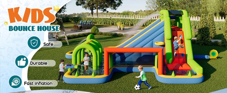 [Ships in Multiple Boxes] Vanacc Bounce House, Inflatable Bouncer with Air Blower, Jumping Castle with Slide, Outdoor Indoor Bouncy Castle with Oxford Fabric for Kids 3-12