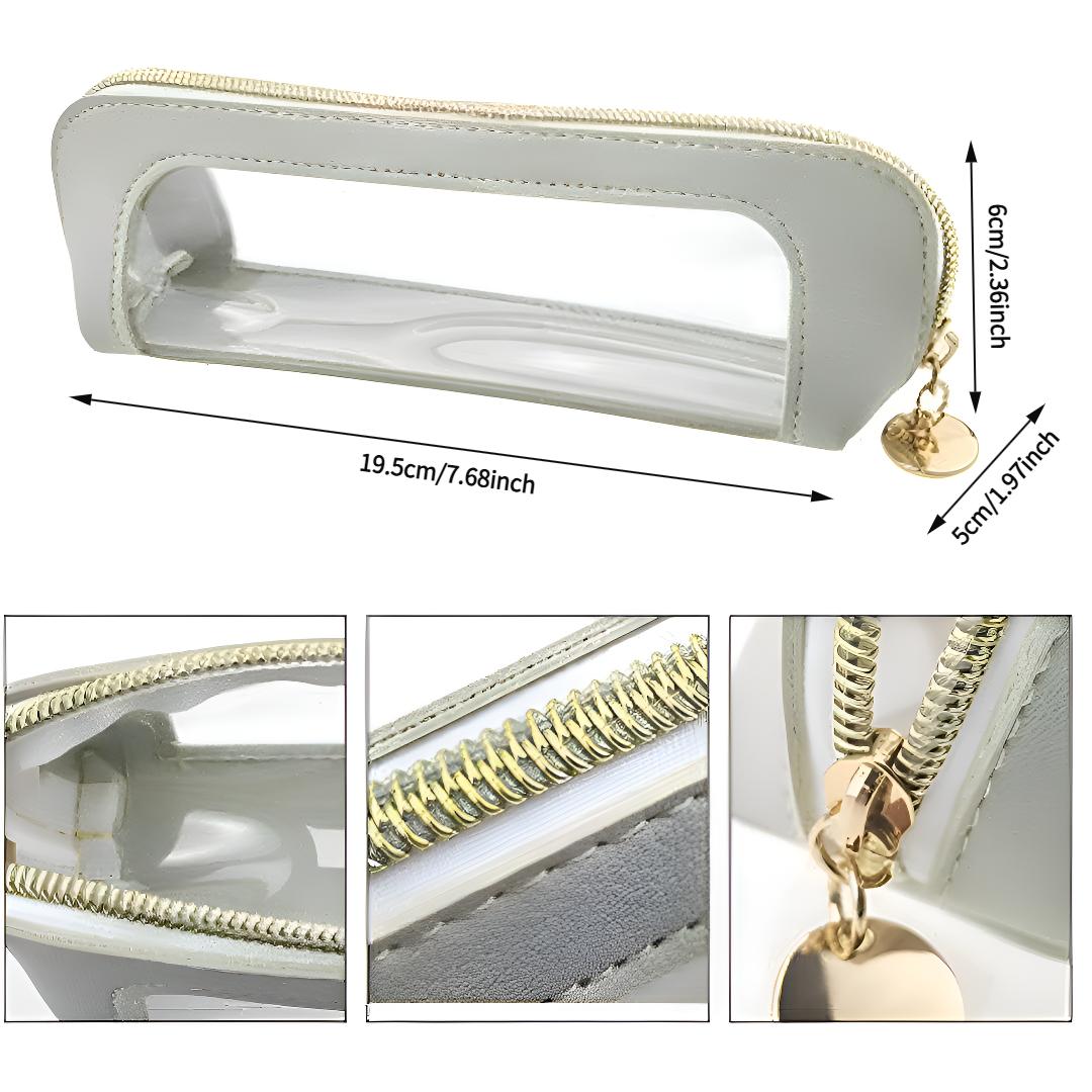 Transparent Window Makeup Bag, Multi-Color Portable Beauty Pouch, Ideal for Lipstick & Small Beauty Essentials, Travel-Friendly Organizer, Makeup Storage Bag