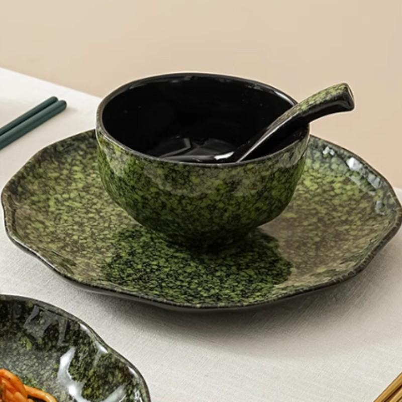 2 Piece Set Ceramic Rice Bowl, Creative Soup Bowl, Microwave Safe, Dishwasher Safe, Ideal for Soups, Noodles, Salad Bowls