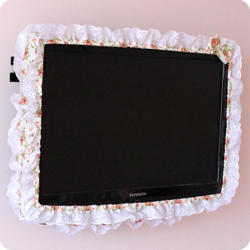 Household TV Monitor Dustproof Cover - 24-48in Stretch Fabric All-Purpose Indoor Protector, Elastic Home Care Supply with On/Off Without Lift Power-On Ready Design