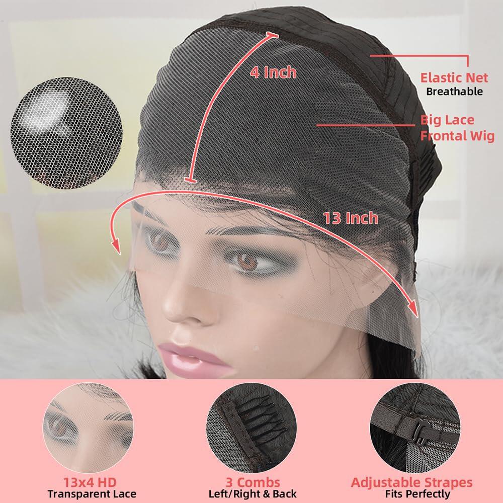 Highlight Bob Wig Human Hair 13x4 HD Lace Front Wigs Human Hair Pre Plucked Hairline Frontal Glueless Short Body Wave Bob Wigs for Black Women Human Hair Ombre Brown Honey Blonde P4/27 Loose Wave SpringStatements