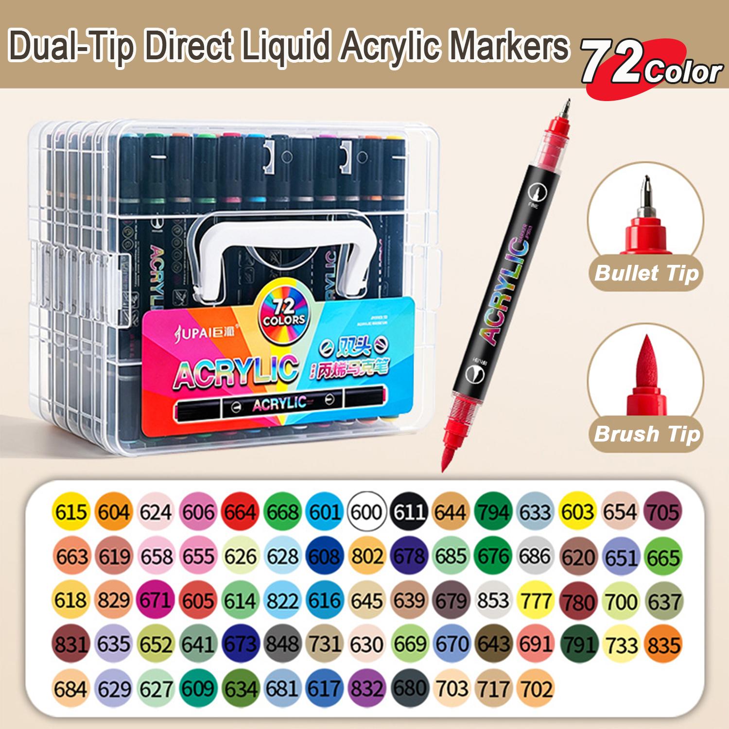 Metallic Color Markers 12/24/36/48/60/72 Colors, Non-Transparent Art Pens for DIY, Anime, School Supplies, New Condition