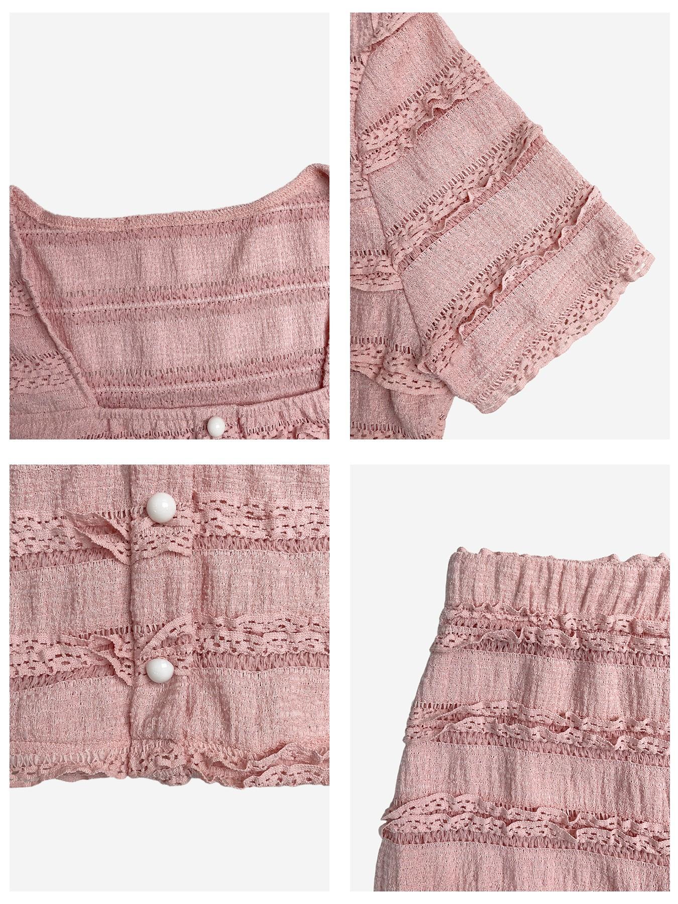 Women's Casual Elegant Party Sweet Cute Short Sleeve Square Neck T-Shirt and Half Skirt Set, Spring & Fall Fashion