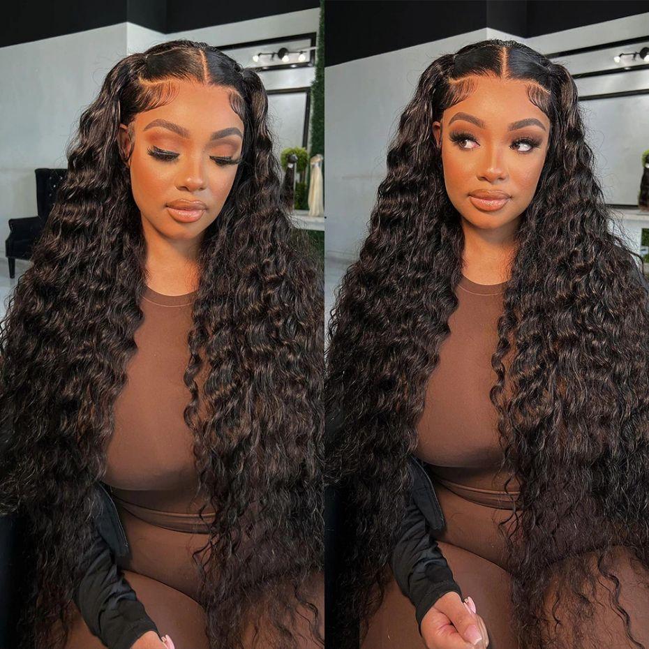 Bling Hair Deep Wave Hd Transparent 13x6 Lace Front Wig Human Hair Wet and Wavy 13x4 Curly Frontal Wigs Brazilian Bleached Human Hair for Women
