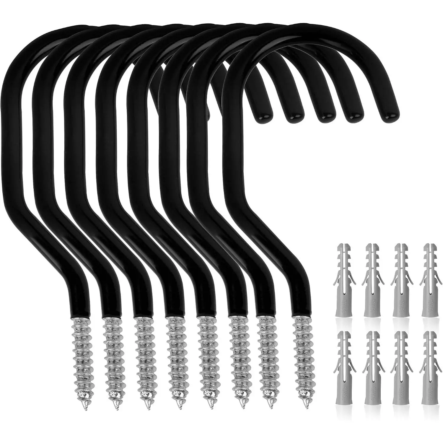 8-Pack Heavy Duty Bike Hooks, 100 LBS Capacity, 6 Inch, for Garage Wall and Ceiling Mount