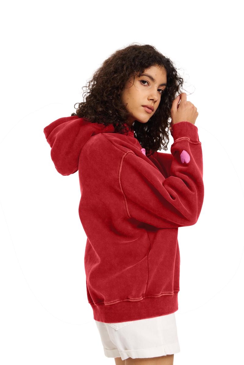 FAIABLE Unisex Trendy Vintage Pullover Sweatshirt for Women & Men- Oversized Heart Design Crewneck with Acid Wash Finish and Spacious Pockets for Ultimate Comfort and Style - Perfect for Valentine's Day Gifts and Everyday Wear