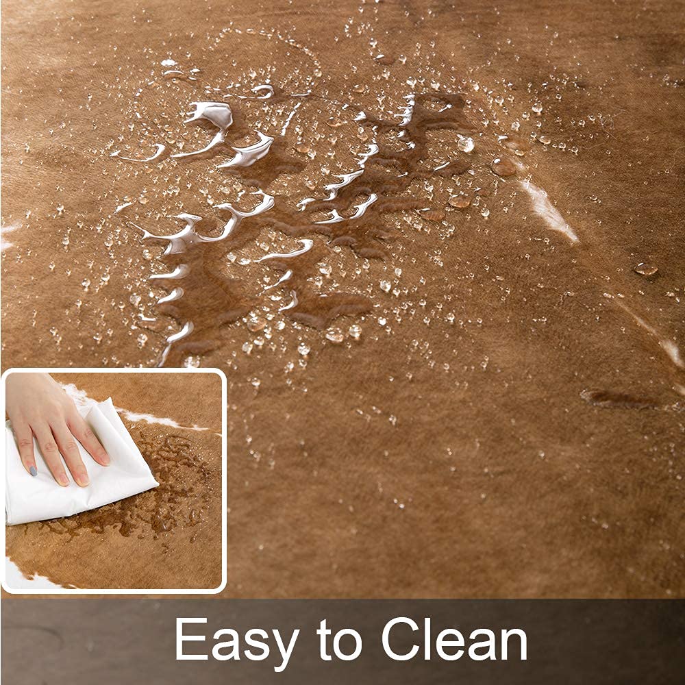 【Deals for You Days】Faux Cowhide Rug Cow Print Carpet Faux Fur Animal Hide Rug Large Area Rug Western Style Rug for Living Room Bedroom Durable Non Slip