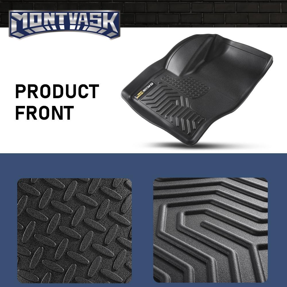 CROSSDESIGN TPE Car Floor Mats Waterpoof Fit For 2013-2019 Ford Escape 13-18 Ford C-Max All Weather TPE LinersFord C - Max, Front & 2nd Row Liner Black, 3 pc