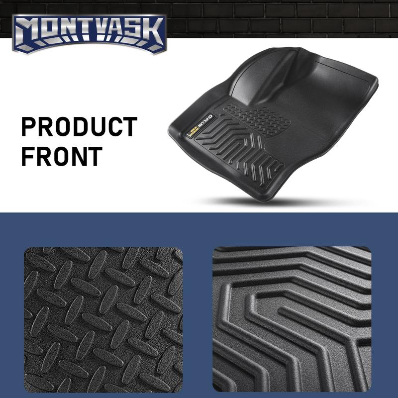 CROSSDESIGN TPE Car Floor Mats Waterpoof Fit For 2013-2019 Ford Escape 13-18 Ford C-Max All Weather TPE LinersFord C - Max, Front & 2nd Row Liner Black, 3 pc