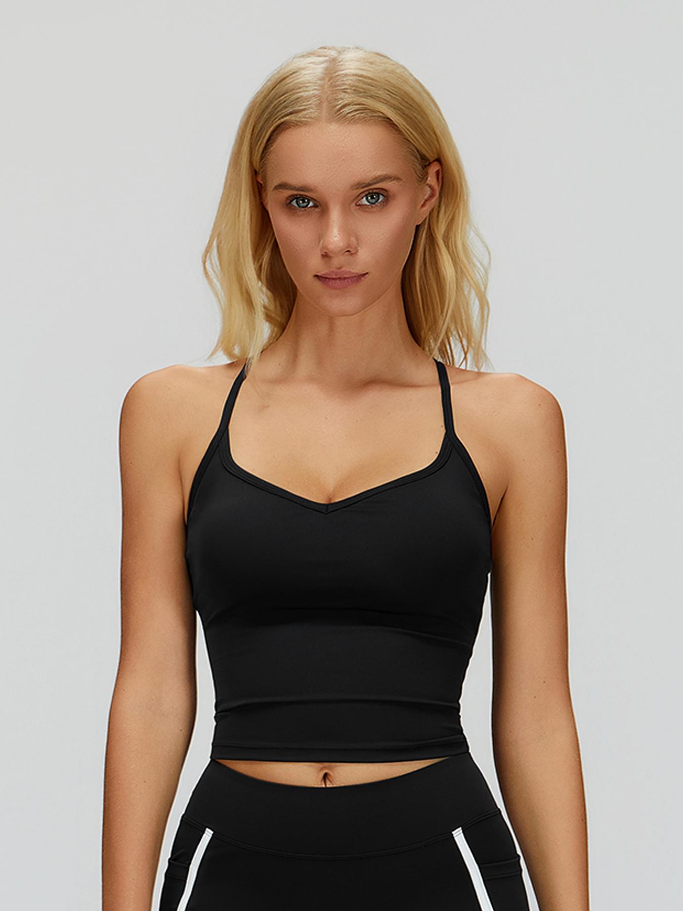 Crossback Yoga Tank Top, Seamless Design, Tight-Fitting Gym Sports Bra, Ideal for Running & Outdoor Activities, Women's Fitness Wear