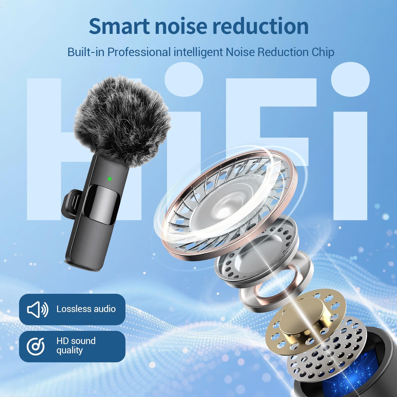 Wireless Lapel Microphone with Noise Reduction, Plug-and-Play Phone Mic for iPhone and Android, Professional Recording Mic for Live Streaming, Shorts Videos, Vlog, Interview, Online Classes, Lavalier Mic, Clip on Mic Wireless Lapel Microphone with Noise Reduction, Plug-and-Play Phone Mic for iPhone and Android, Professional Recording Mic for Live Streaming, Shorts Videos, Vlog, Interview, Online Classes, Lavalier Mic, Clip on Mic