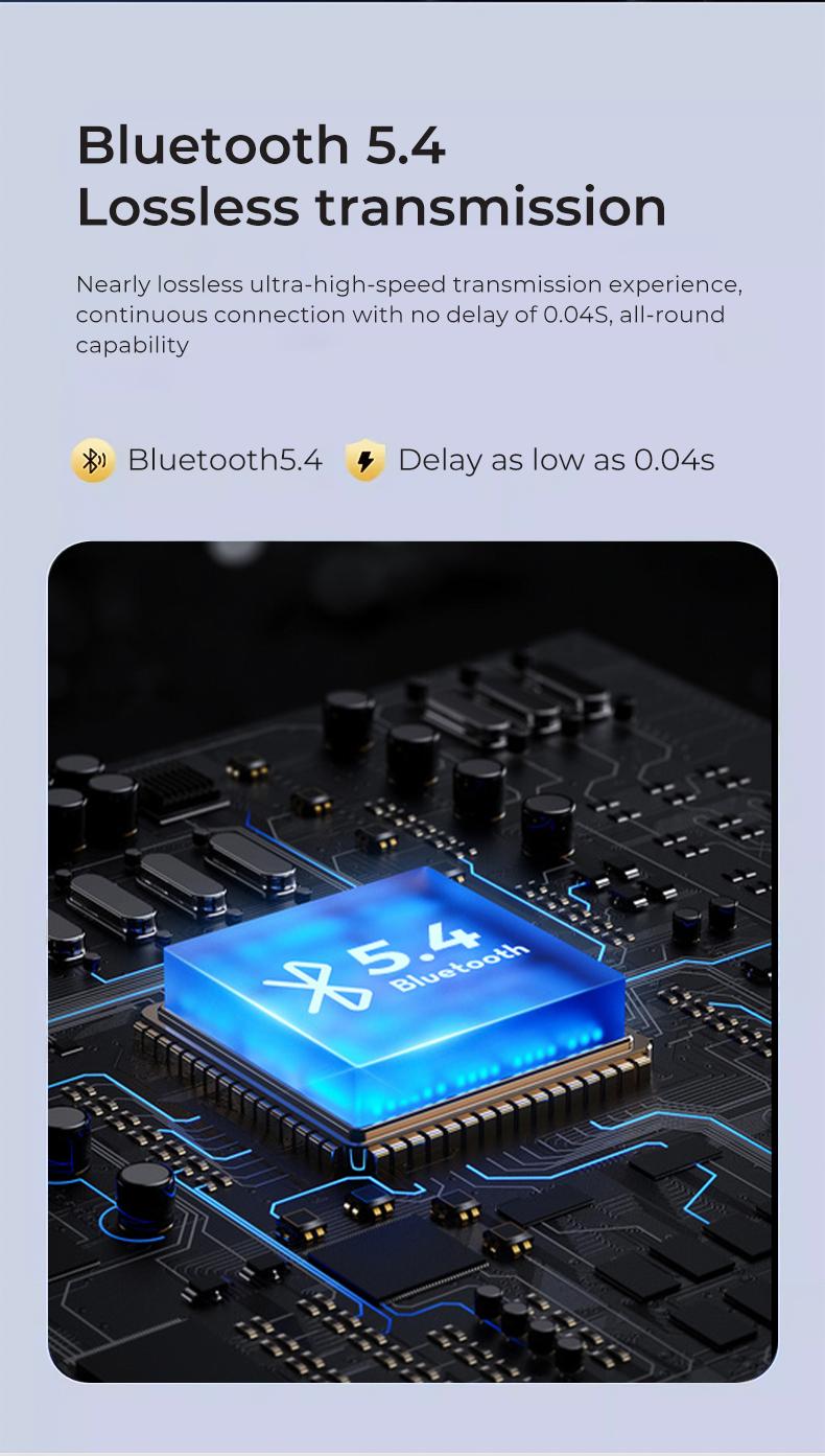 MINISO M95 Open Ear Headphone Earbuds Open Ear Bluetooth 5.4 Headphones with LED Display Screen OWS Earphones Wireless Earbuds with Earhooks Bluetooth Earbuds for Running,Driving,Working