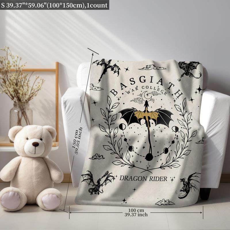 Dragon Pattern Blanket, 1 Count SoftComfortable Throw Blanket, Bedroom BeddingBlankets, Warm Napping Blanket for Home OfficeTravel Camping throw blanket comfortable flannel