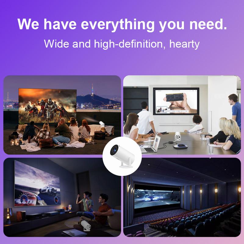 [US Warehouse] HYA300Pro Upgraded Projector with Dual Wi-Fi 6, BT5.4 Support, Native 1280*720P, Android 11, Built-in Speaker, Remote Control Included, Home Theater Outdoor，Valentine's Day/Birthday Gifts