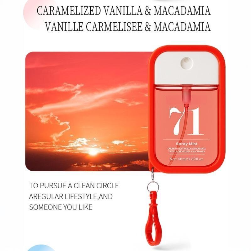 Portable Digital Fragrance Spray 48 ml, Pocket Perfume with Hook in 5 Scents, Long-Lasting Fine Atomization, Portable Daily Fragrance, Floral Spray Perfume, Portable Size, Fine Mist Spray, Variety of Scents