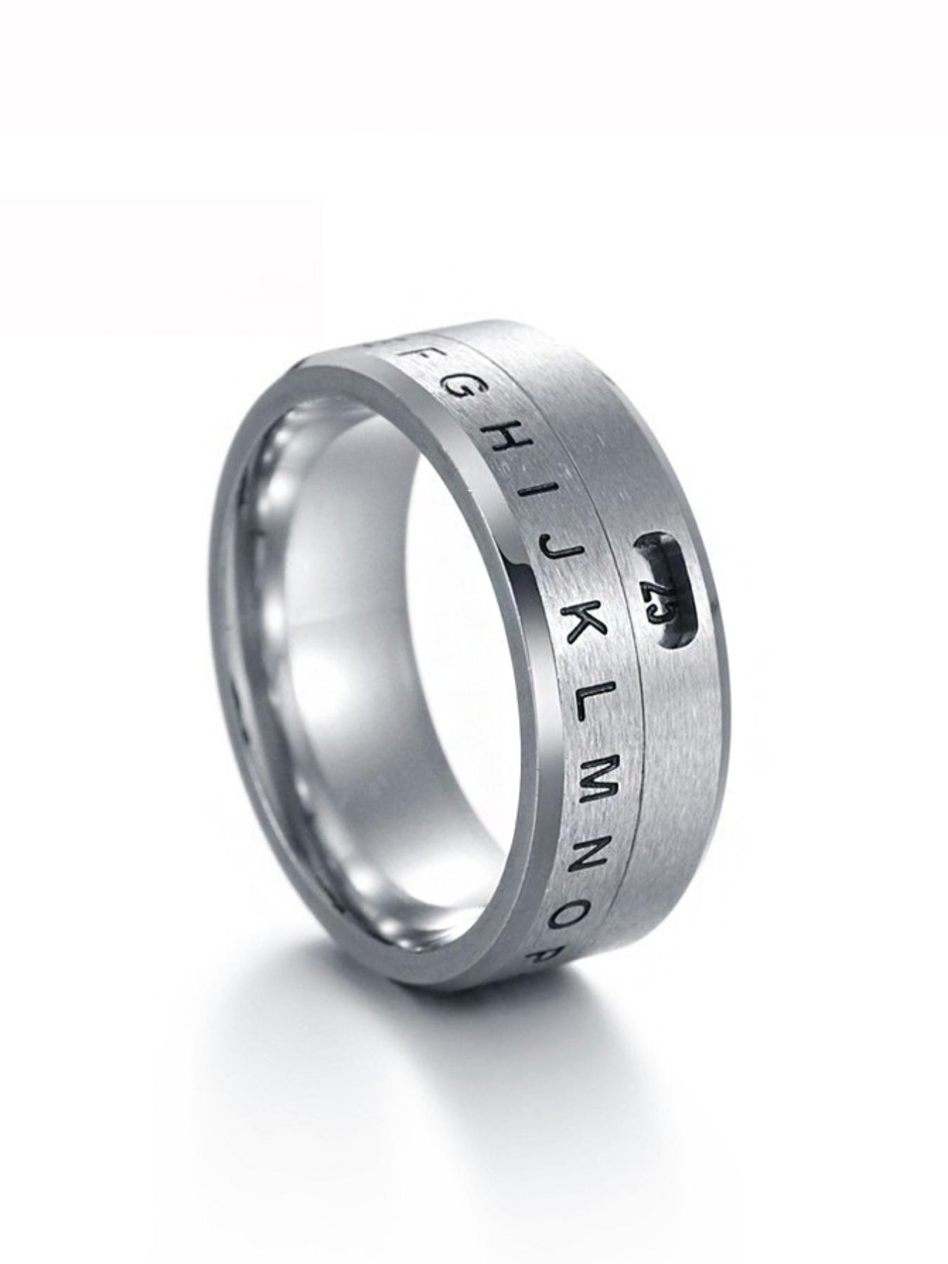 Project Mc2 Secret Decoder Ring Series, Letter Number Rotating Encoder Design, Creative Unisex Ring for Men and Women