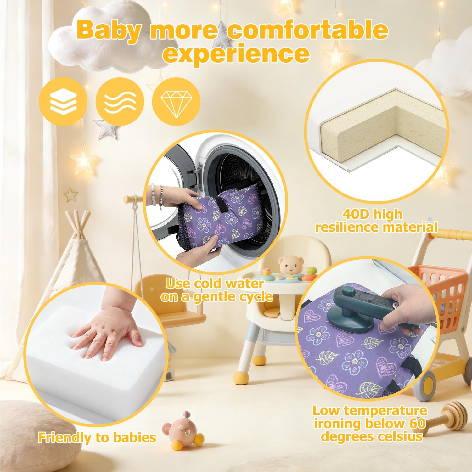 Shopping Cart Cover Set, High Chair Seat Cover, Stroller Cushion Cover, Shopping Cart Seat Protector, Durable & Easy Clean