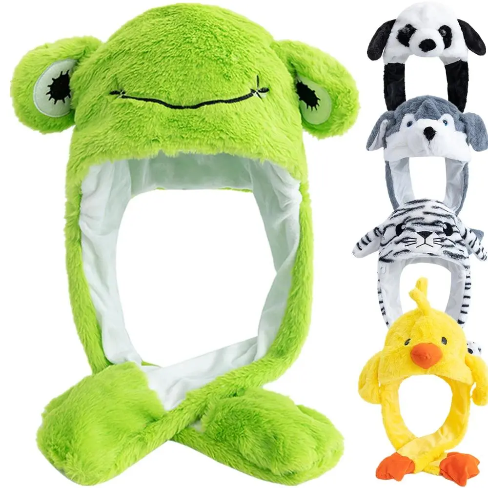 New Style Unisex Funny Ear Hat Frog Animal Style Couple Cute Ear Moving Up Cap Men Women Rabbits Ears Winter Lovely Hats