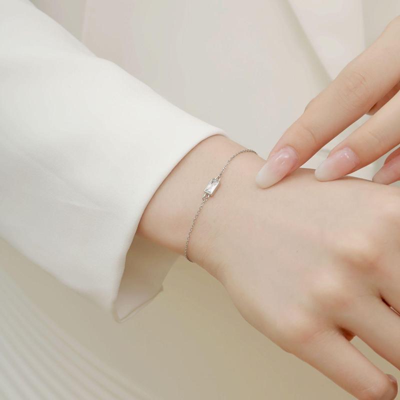 EAMTI 925 Sterling Silver Cubic Zirconia Wedding Bracelet Dainty Jewelry Gifts for Women Mother's Day/Birthday/Anniversary Day/Valentine’s Day