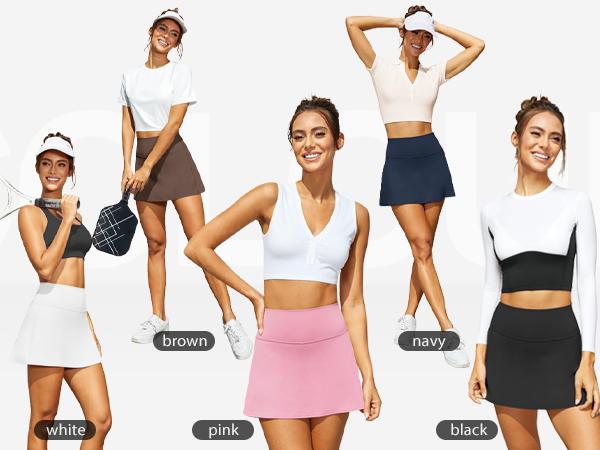 Dlooda Womens Skort Tennis Skirt with Pocket Shorts Mini Golf Skirts High Waisted Athletic Skorts Summer Workout