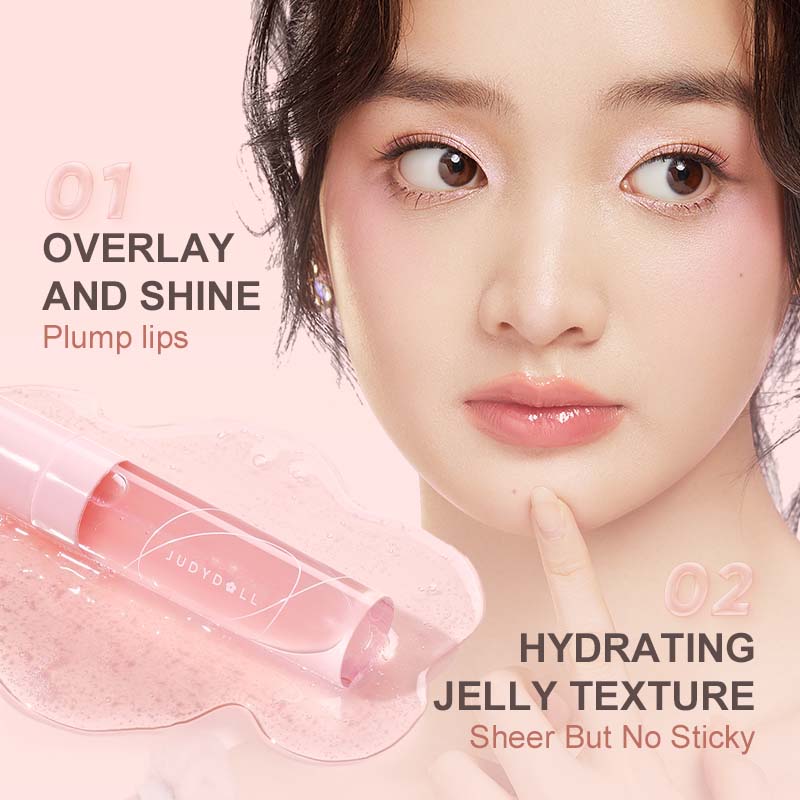 JUDYDOLL Peach Honey Flavor Lip Oil, Blur, Moisturizing, Lightens Lip Lines, Nourishing, Lip Care Oil, For Dry Lips, Liquid Balm, Plumping, Spring Gift, Refresh Look