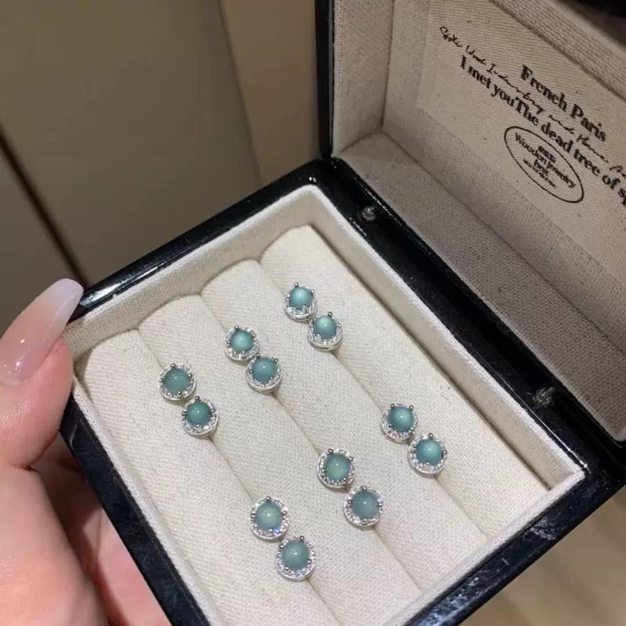 Natural Jade Stud Earrings 7mm , More Jewelry in Livestream, 7mm Green Jade Earrings for Women, Water Blue Jadeite Earrings Studs, Jade Jewelry for Women & Men, Earrings Gift for Birthday Anniversary