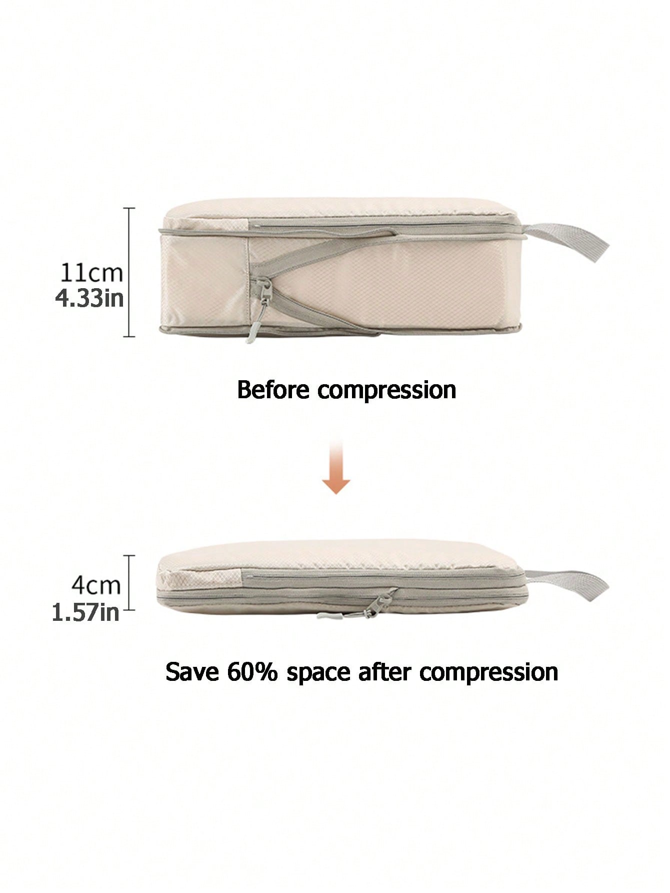 4-Piece Expandable Compression Packing Cubes Set, Space-Saving Travel Organizer Bags with Mesh Window, Ideal for Luggage Organization, Travel Accessories
