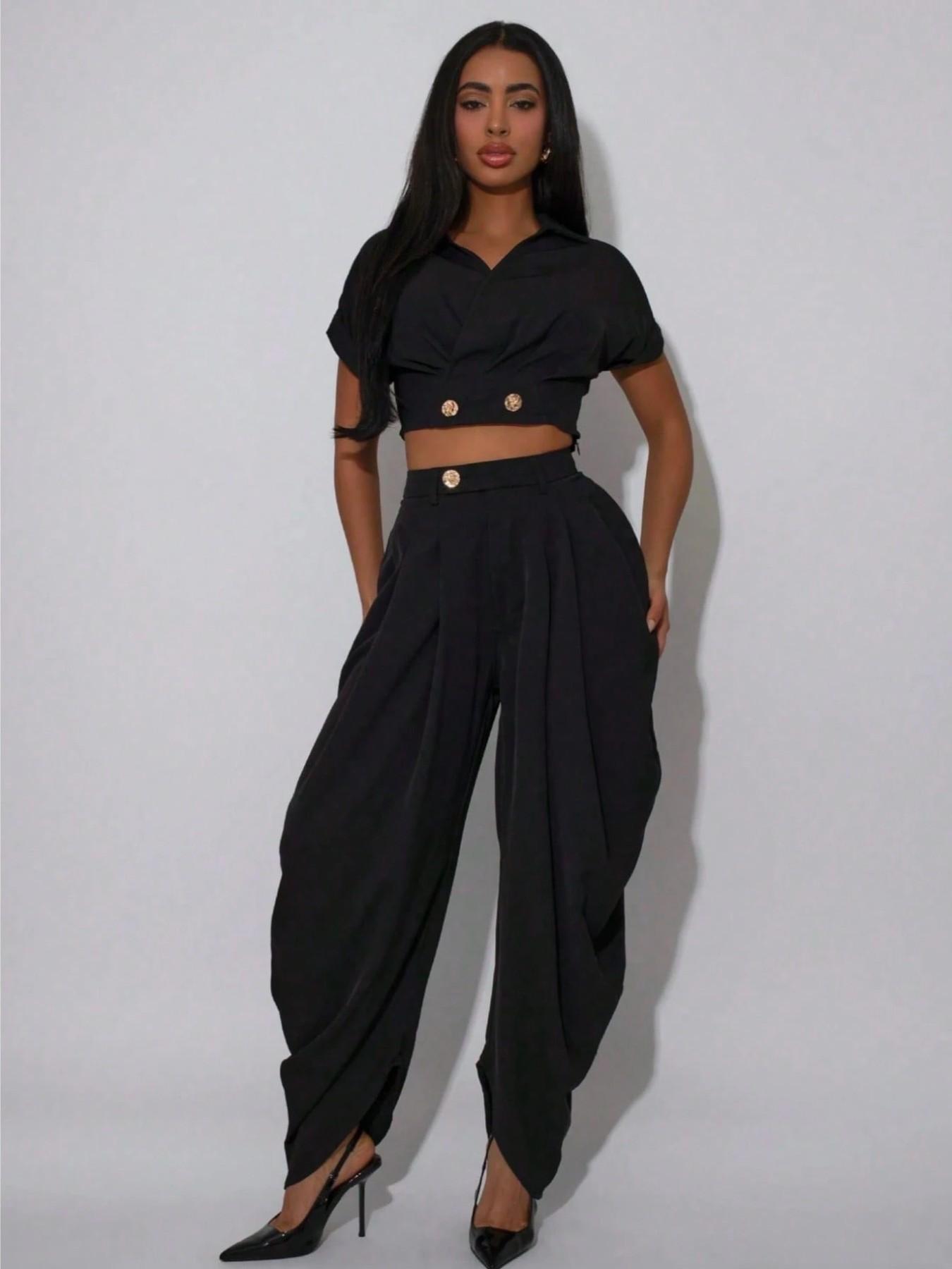 Women's Casual Everyday Wide Leg High Waisted Pants, Boho Comfy Trousers, Four-Season Front Pleat Design, Flattering Fit, Modern Chic Aesthetic Style, Daily Wear & Vacation