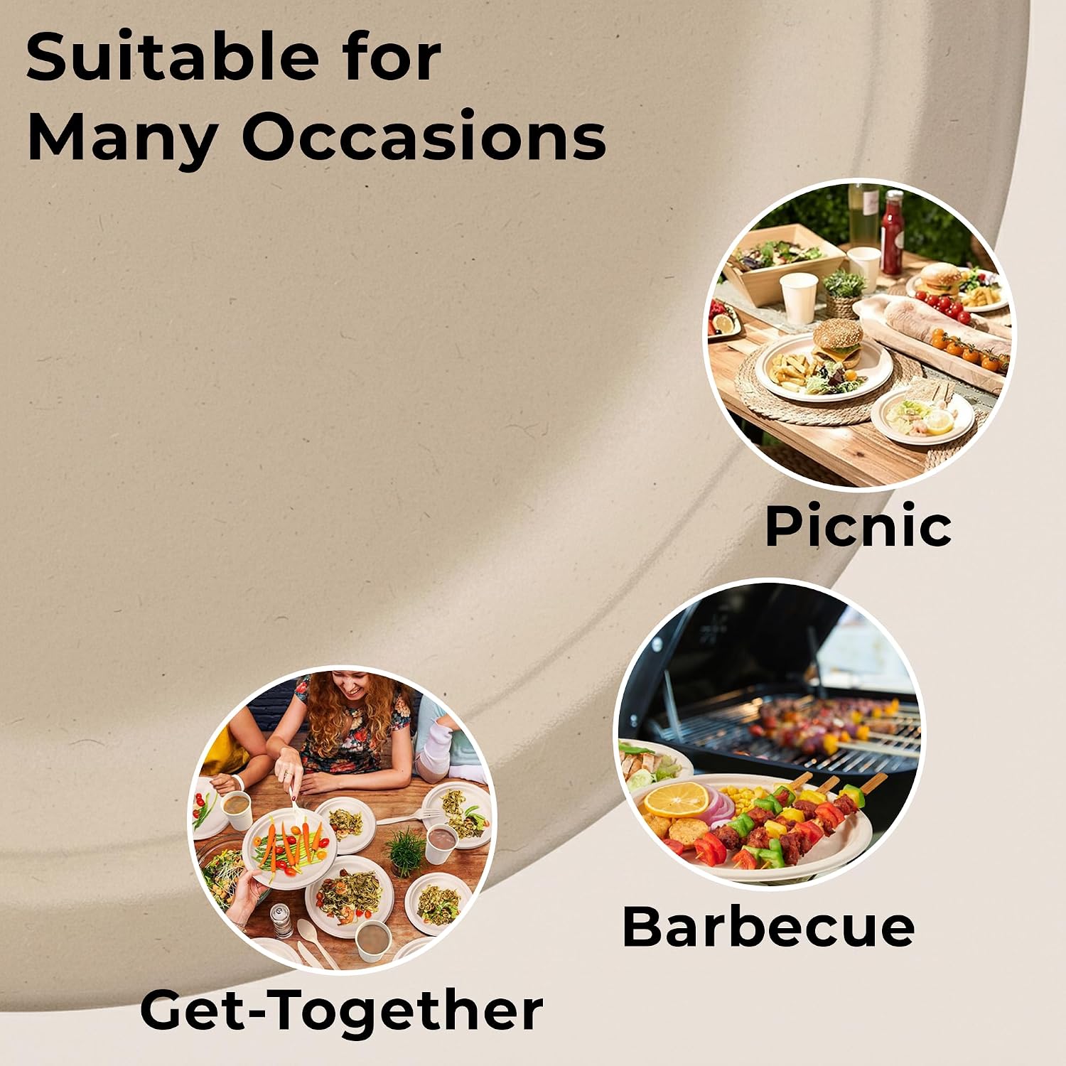 6-Inch Compostable Paper Plates 100 Count Heavy-Duty  Dessert Plates   Plates for Parties and Everyday Use