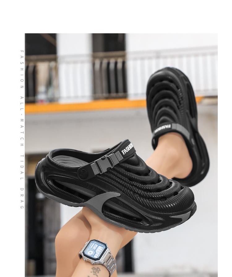 3 Color Functional Hole Slippers, Thick Sole Breathable One-Step, Fashion Woven Strap, Unisex Outdoor Casual Cool Sandals