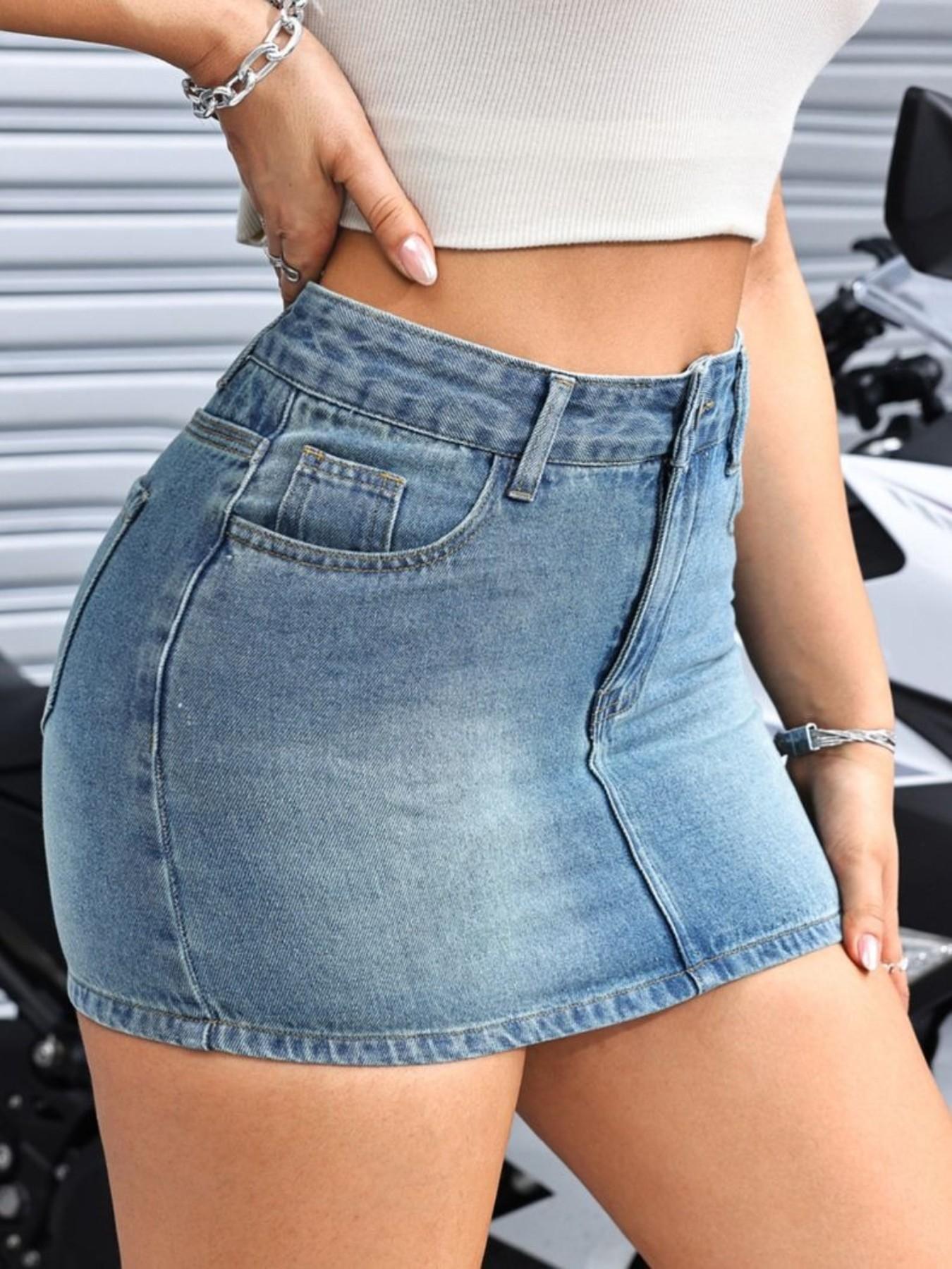 Light Blue Retro Denim Short Skirt, Summer New Arrival, Vintage Washed, Versatile Streetwear, Perfect for Casual